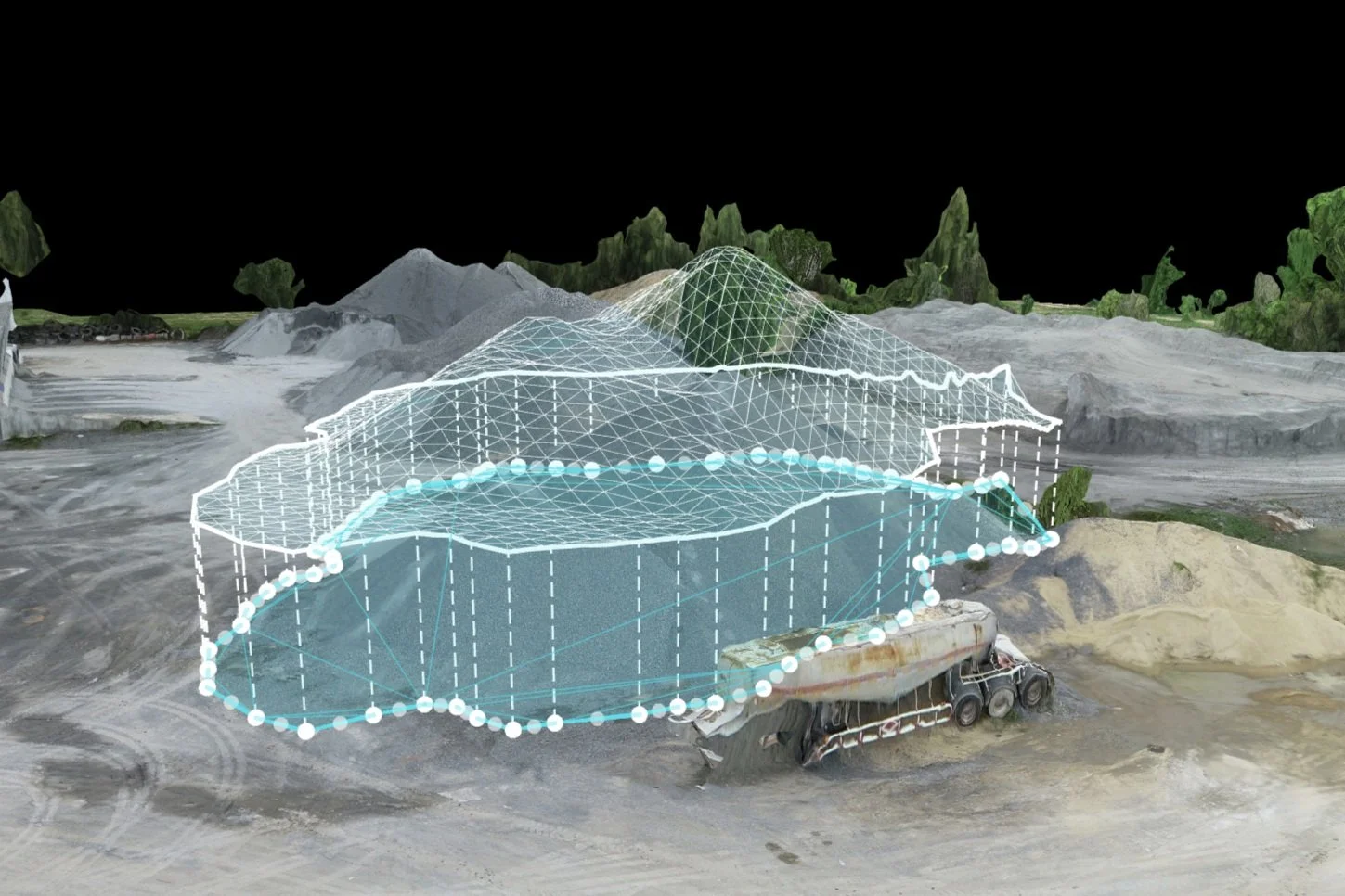 3D photogrammetry mesh of a stockpile