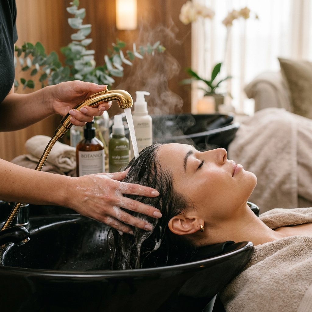 Relaxing scalp water halo therapy at Seattle Head Spa